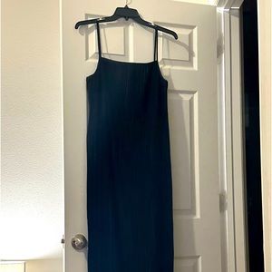 Long Black Accordion Evening Gown